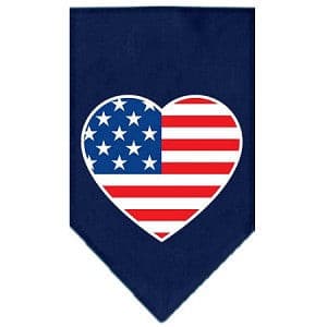 American Flag Heart Screen Print Bandana.