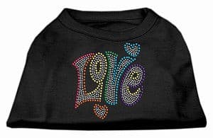 Technicolor Love Rhinestone Pet Shirt.