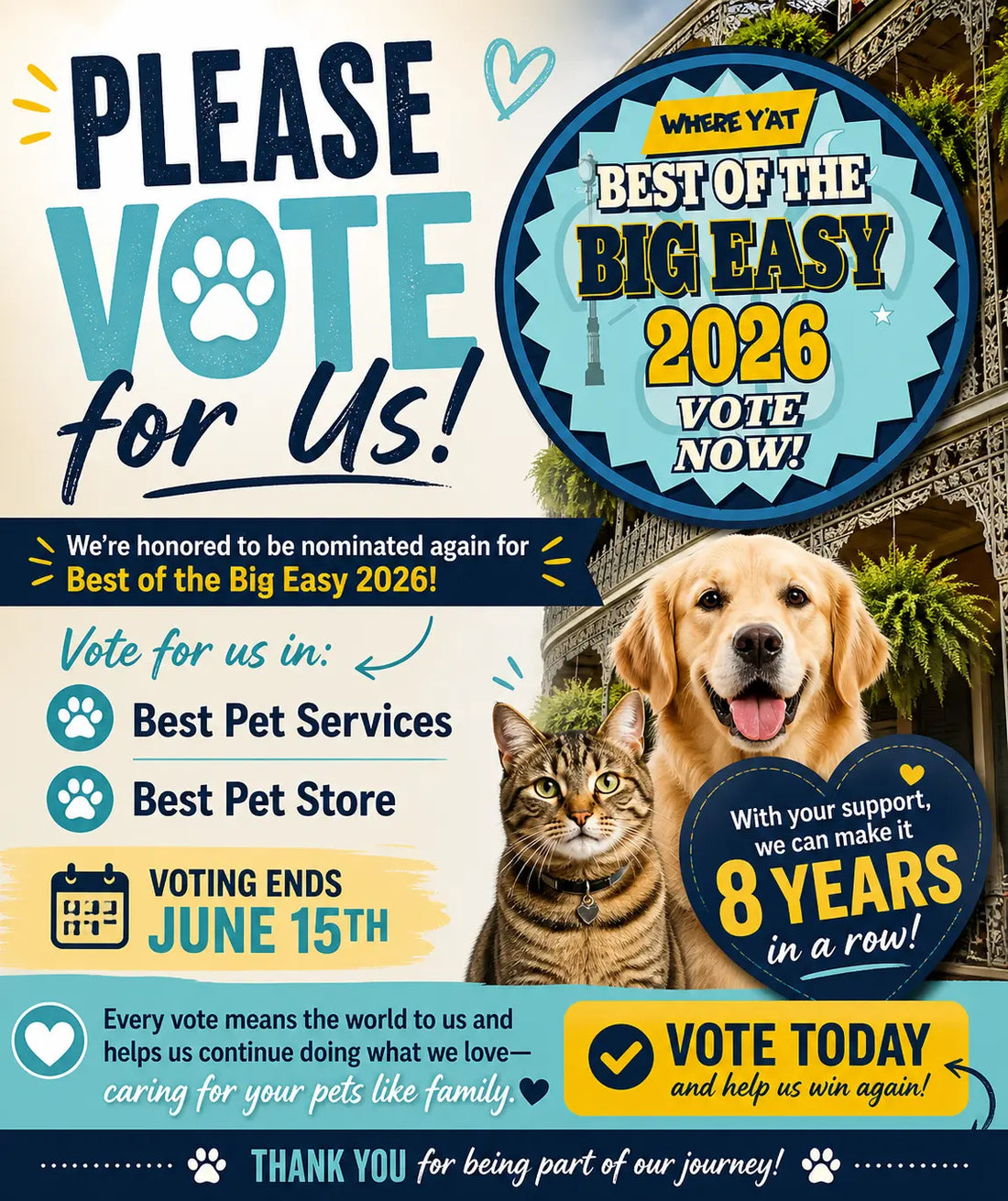 Please Vote for us! Petcetera NOLA