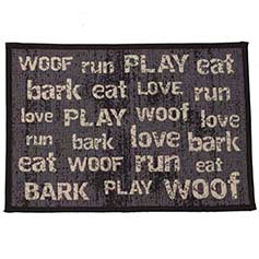 Vintage Tapestry Mat, Dark Gray, 13" x 19" Pet Placement