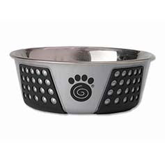 Fiji Pet Bowl, Light Gray/Black