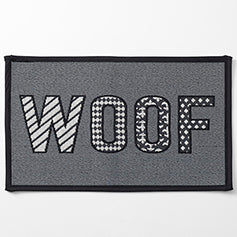 WOOF Tapestry Mat, Gray 19" L x 13"W Pet Placemat