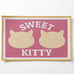 Sweet Kitty Tapestry Mat, Pink 19" L x 13"W Pet Placement