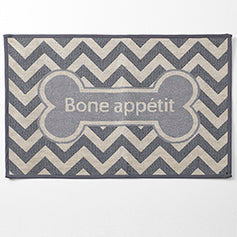 Bone Appetit Jumbo Tapestry Pet Mat, Taupe 28"L x 18"W