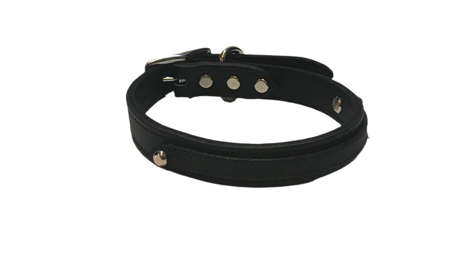 Black Plain Slider Dog Collar