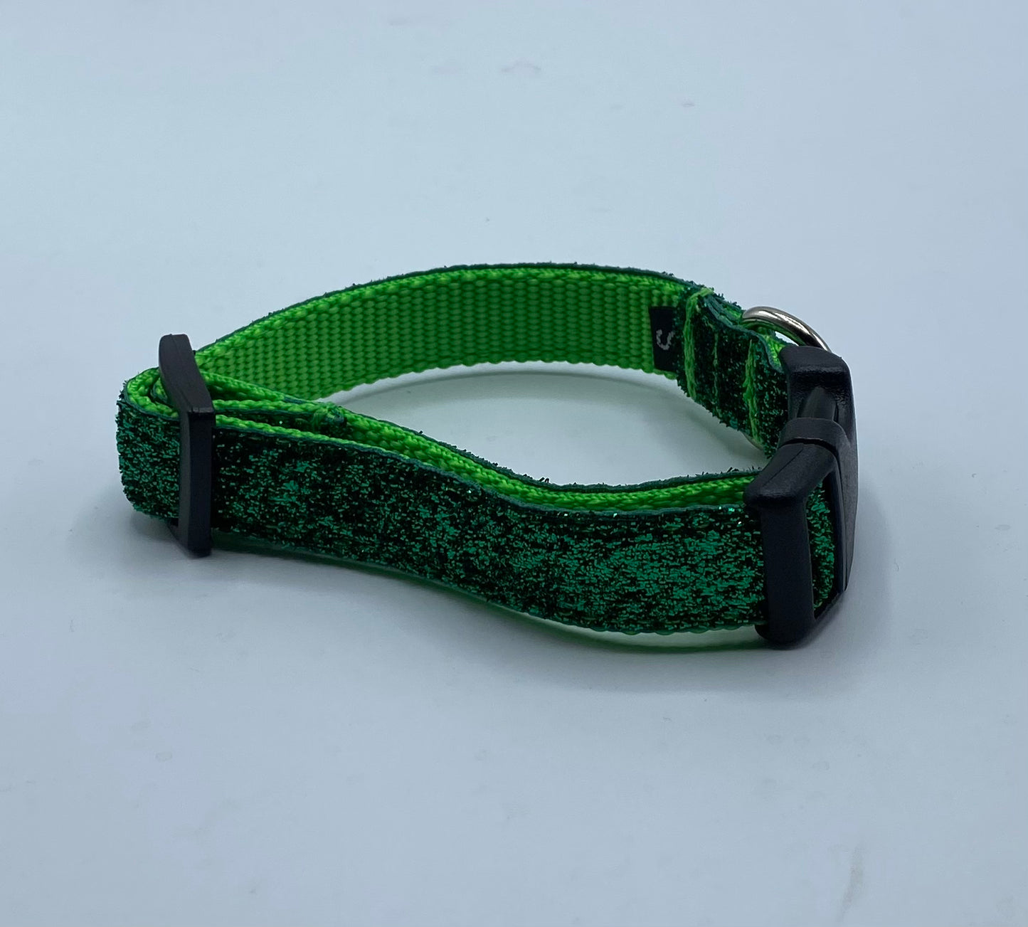 Green Glitter nylon Collars or leads (3/4" wide)