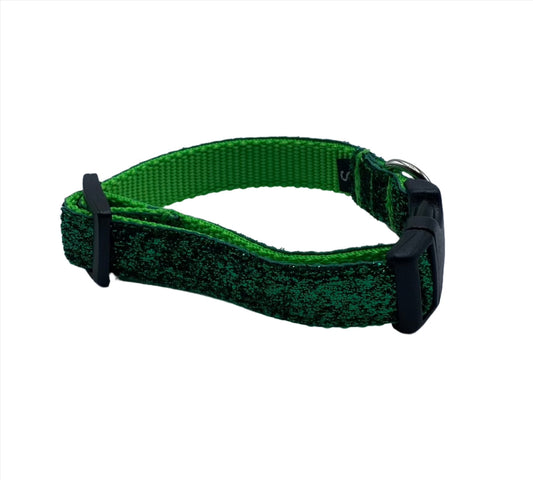 Green Glitter nylon Collars or leads (3/4" wide)