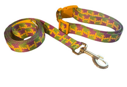 Mardi Gras FDL Nylon Collars or leads (5/8" wide).