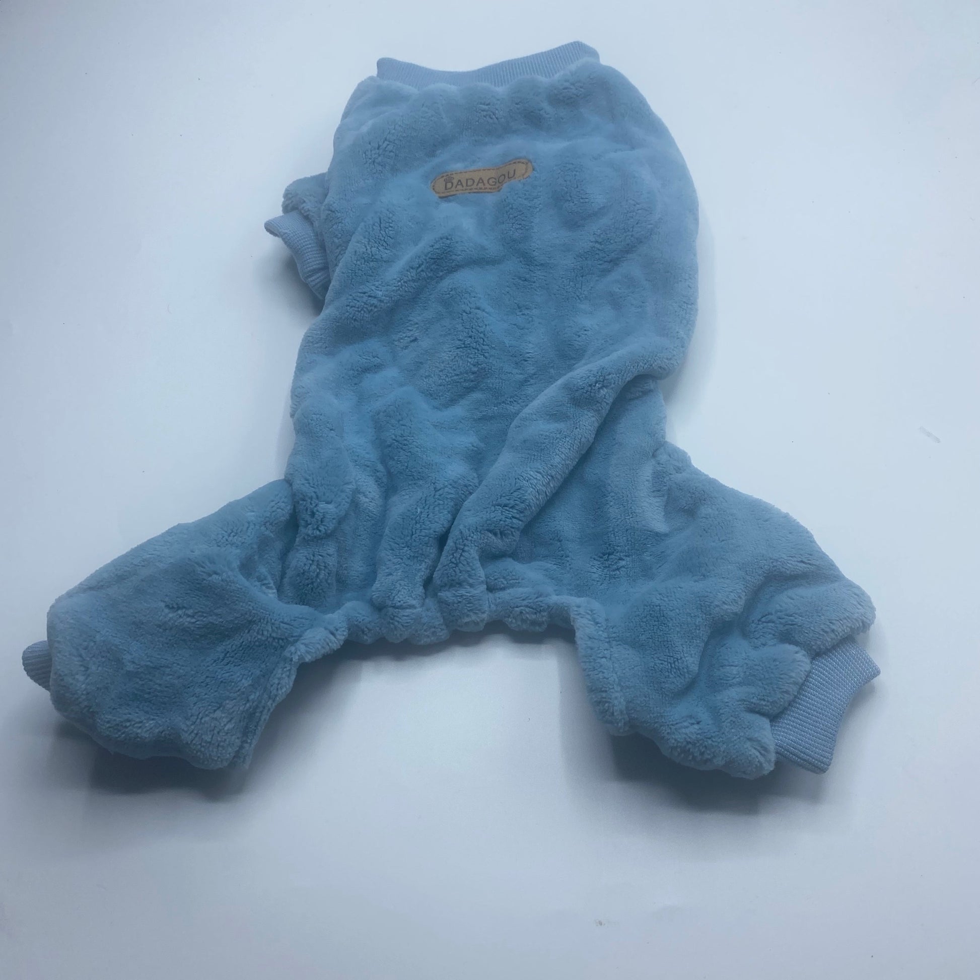 Wavy Plush Dog Pajamas (Blue).