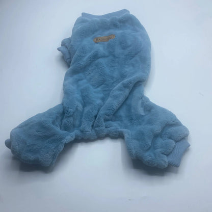 Wavy Plush Dog Pajamas (Blue).