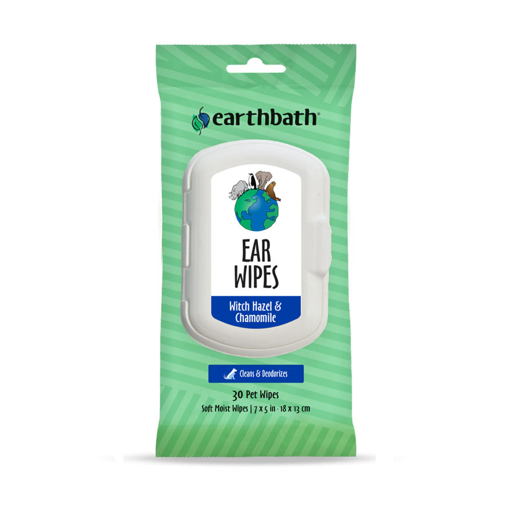 Earthbath Ear Wipes Witch Hazel & Chamomile (30 Ct).