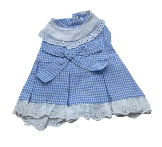 Blue Gingham Dog Dress