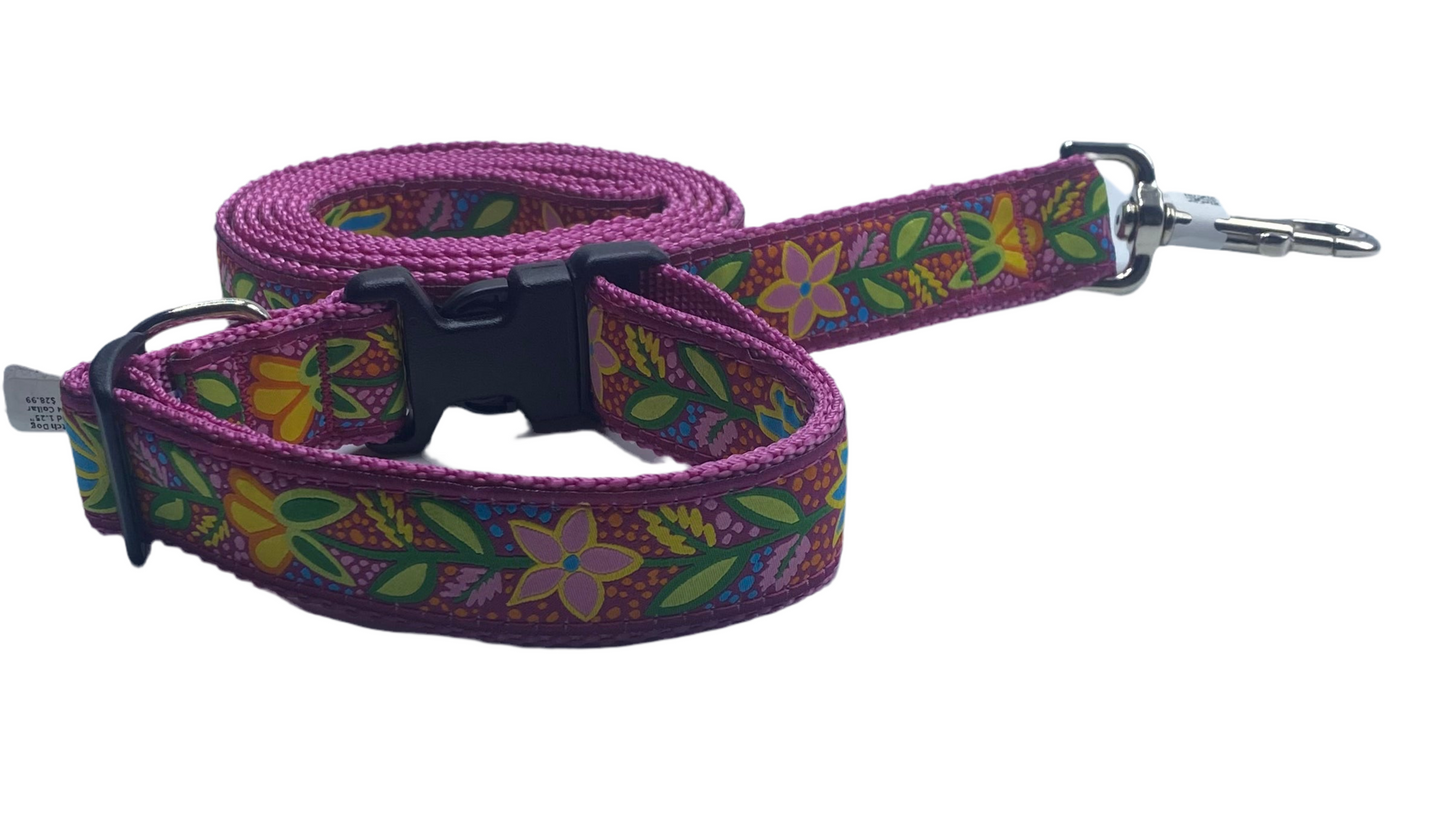 Flower Patch Dog Collar & Lead.