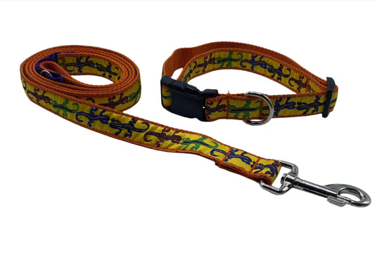 Southern Lizard Ribbon  Collars or Leads (1" Wide).