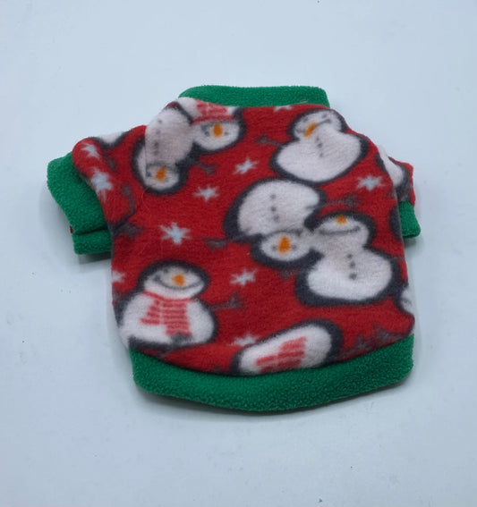 Fleece Snowman Dog Shirt