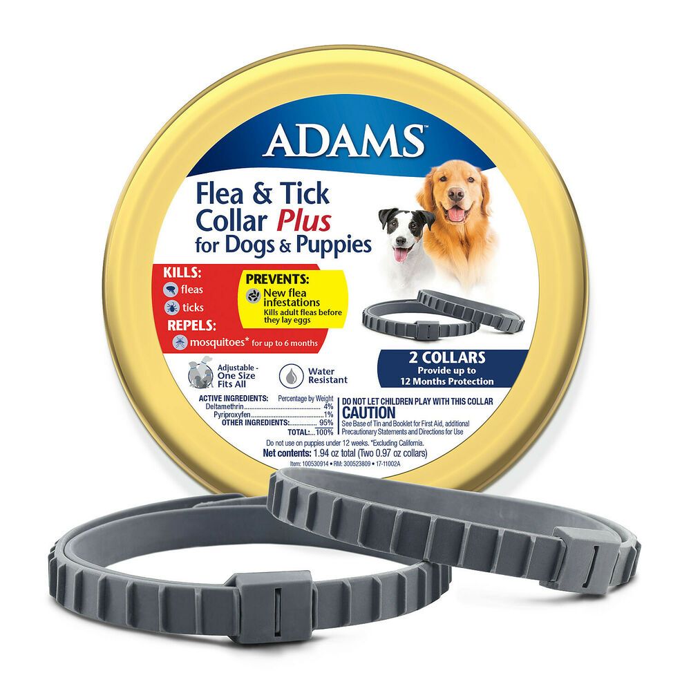 Adams Flea & Tick 2-Collar Canister for Dogs & Puppies (12 mo. Supply).