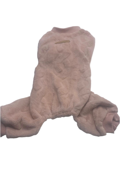 Wavy Plush Dog Pajamas (Pink) Klippo