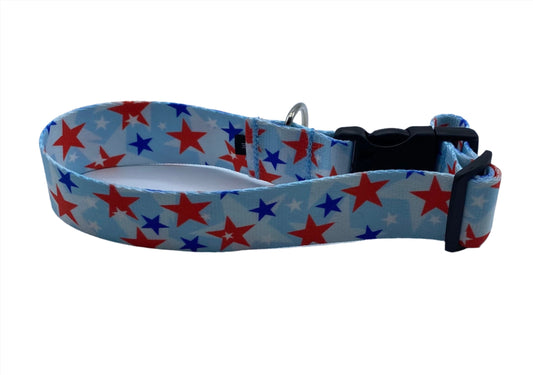 4th of Stars Nylon Dog Collar (1.5" Wide).