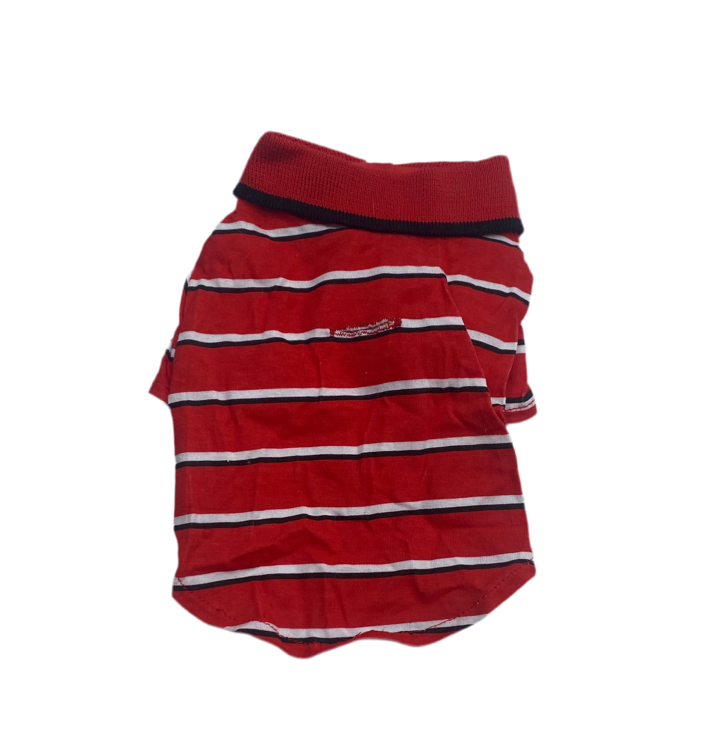 Red W/Black & White Stripes Polo