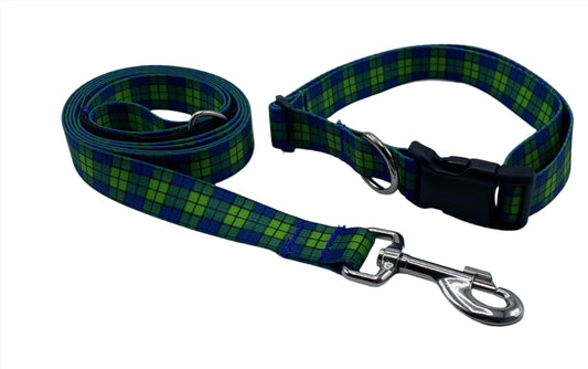 Mad Blue About Plaid Nylon Collars or Leads (1" Wide).