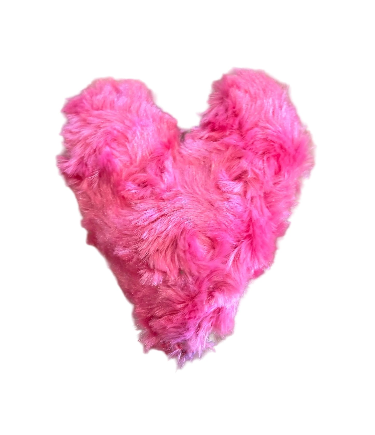 Pink Fuzzy heart catnip toy