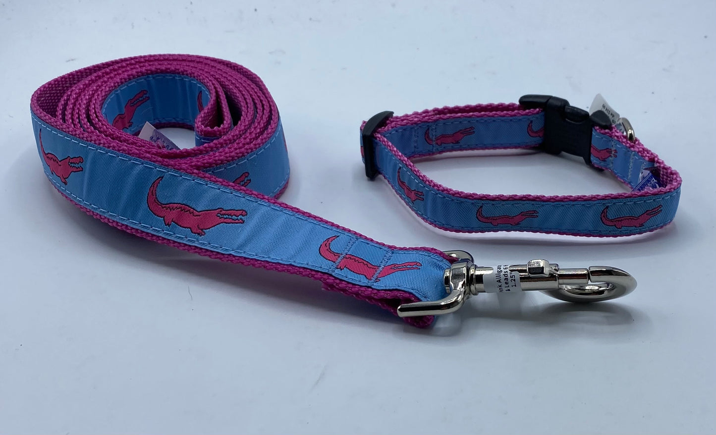 Pink Alligator Dog Collars & Leads.