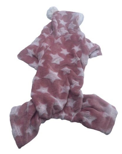Pink Star Plush Dog Pajamas Klippo