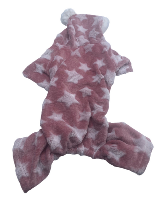 Pink Star Plush Dog Pajamas