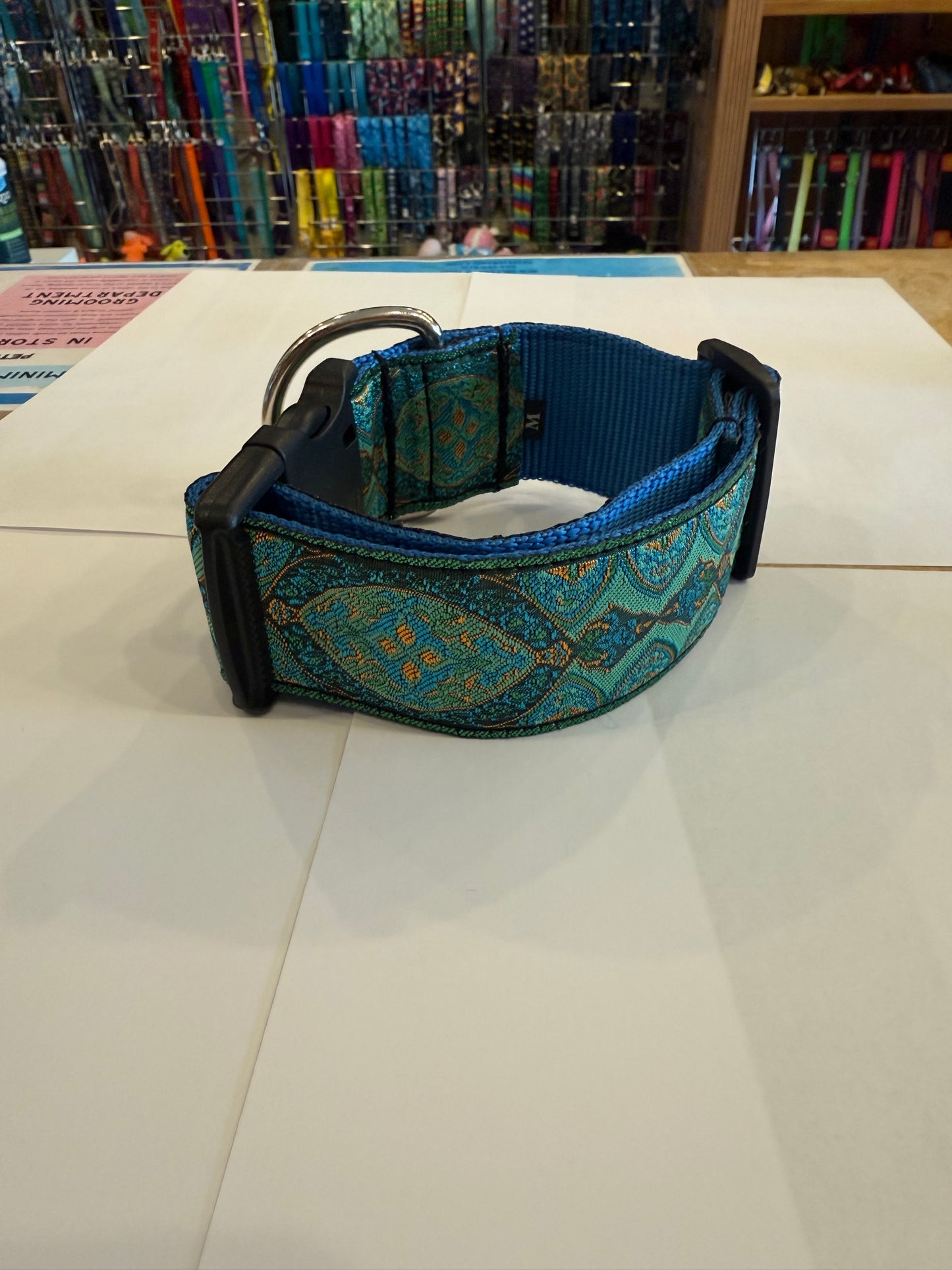 Sea Garden Ribbon Collar Dog Collar (1.5" Wide)