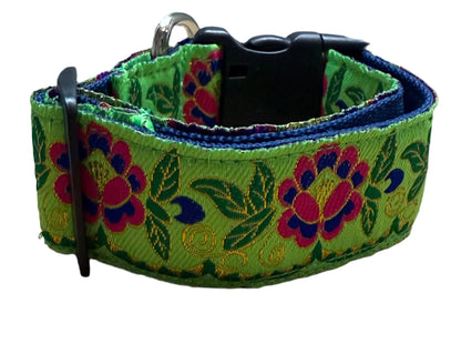 Spring Green Ribbon Collar Dog Collar (1.5" Wide) NOLAbitchcouture