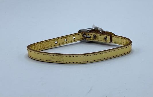 Pocket Pups 3/8" Adjustable Dog Collar Metallic Gold.