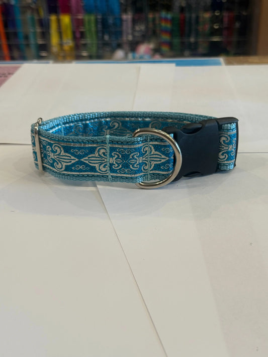 Metallic Sky FDL Ribbon Collar Dog Collar (1.5" Wide) NOLAbitchcouture