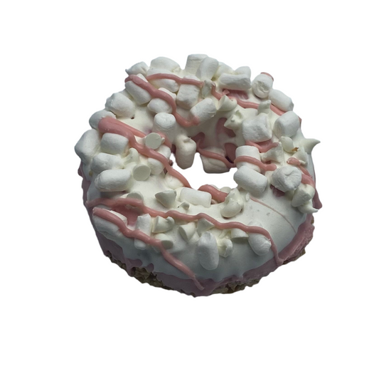 Gourmet Donut Dog Treat, Strawberries N Cream.