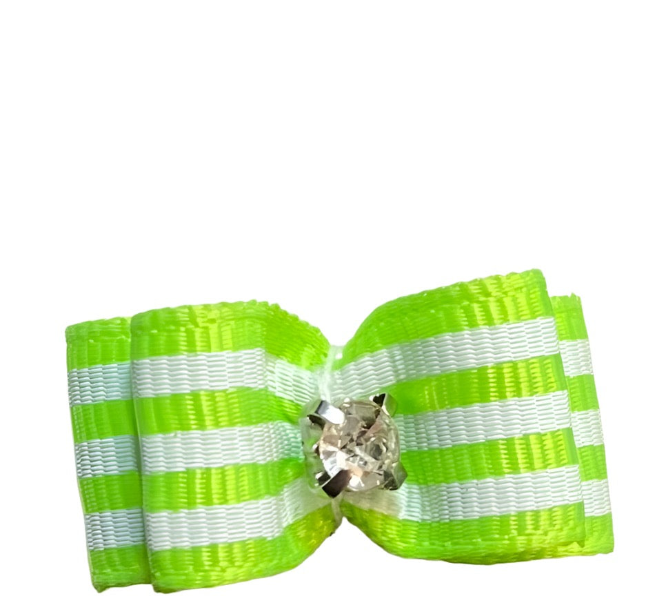 Green Fancy Dog Hair Bows.