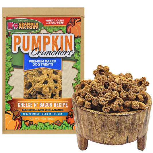 Pumpkin Crunchers, Cheese N' Bacon Recipe Dog Treats, 14oz