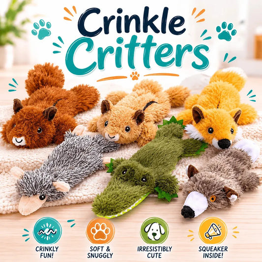 Crinkle Critters Stuffing-Free Dog Toy with Squeaker Dog Line