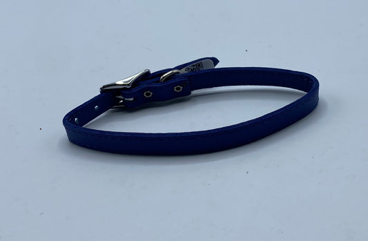 Pocket Pups 3/8" Adjustable Dog Collar Blue.