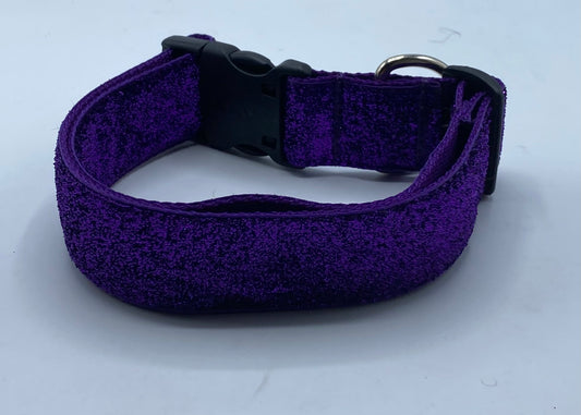 Purple Glitter nylon Dog Collar (1.5" Wide)