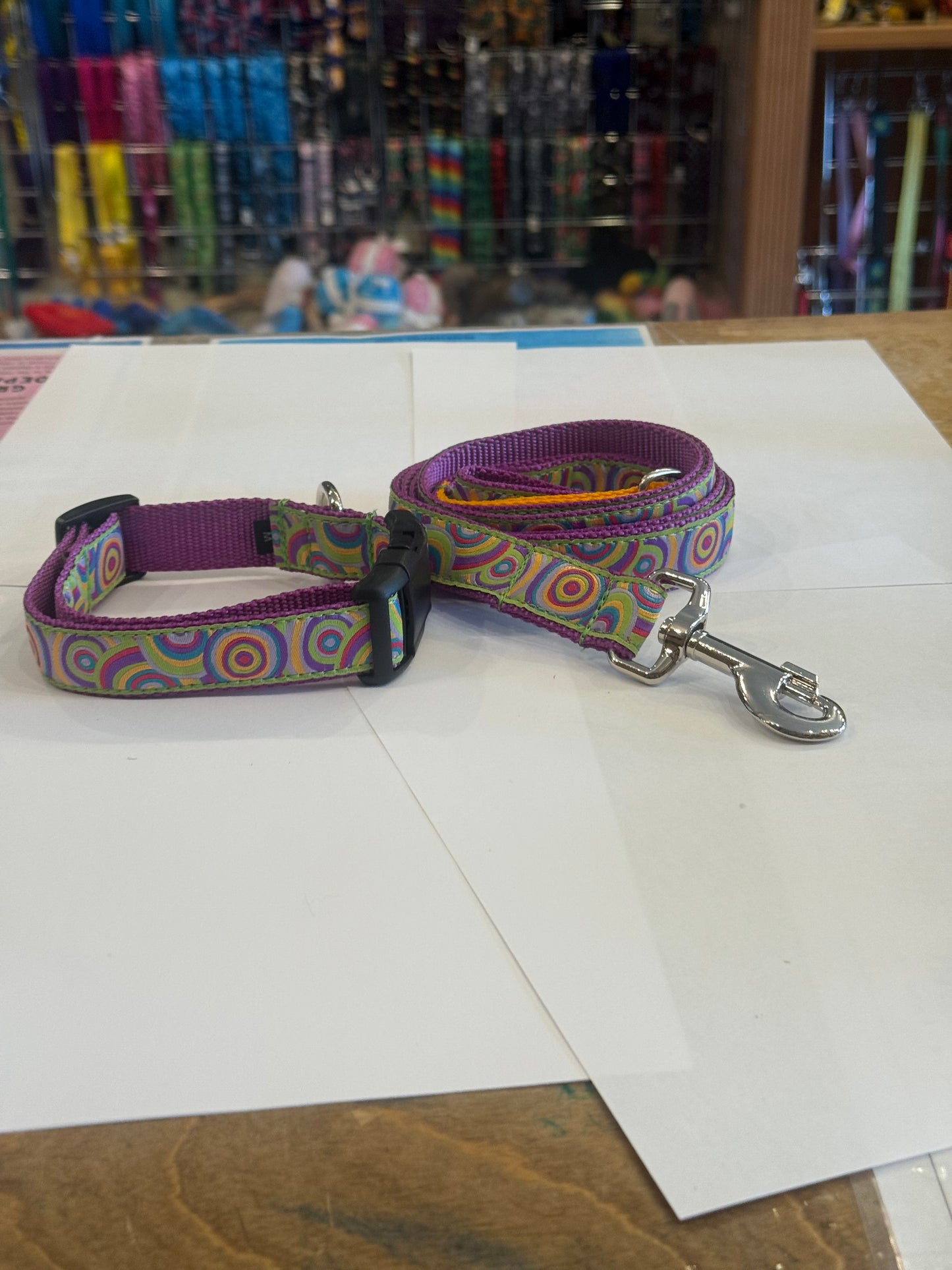 Modern Circles Ribbon  Collars or leads (1" Wide)
