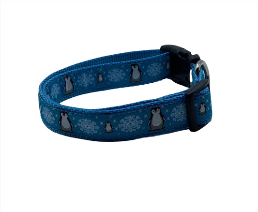 Winter Penguin Ribbon Collars or leads (1" Wide).