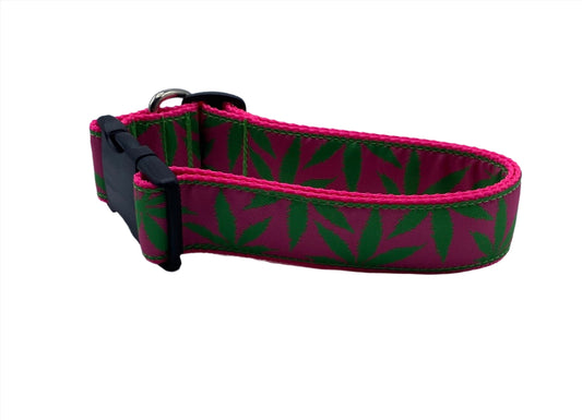 Pink Cannabliss Dog Collars (1.5" Wide).