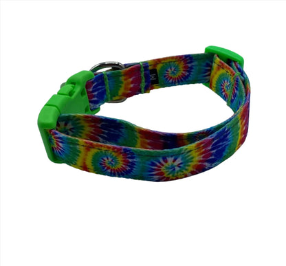 Reflective Pride Tie Dye Nylon Collars or Leads (1" Wide).