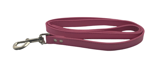 Pink Leather Dog Lead