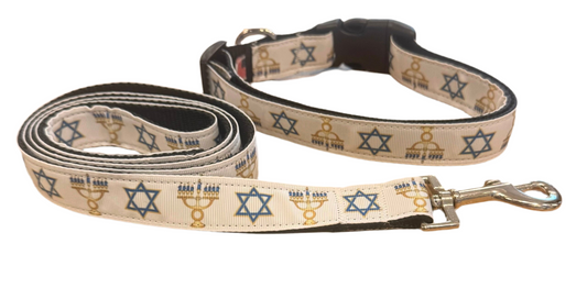 Hanukkah Pet Dog & Cat Nylon Collar or Leash, "Jewish Traditions"