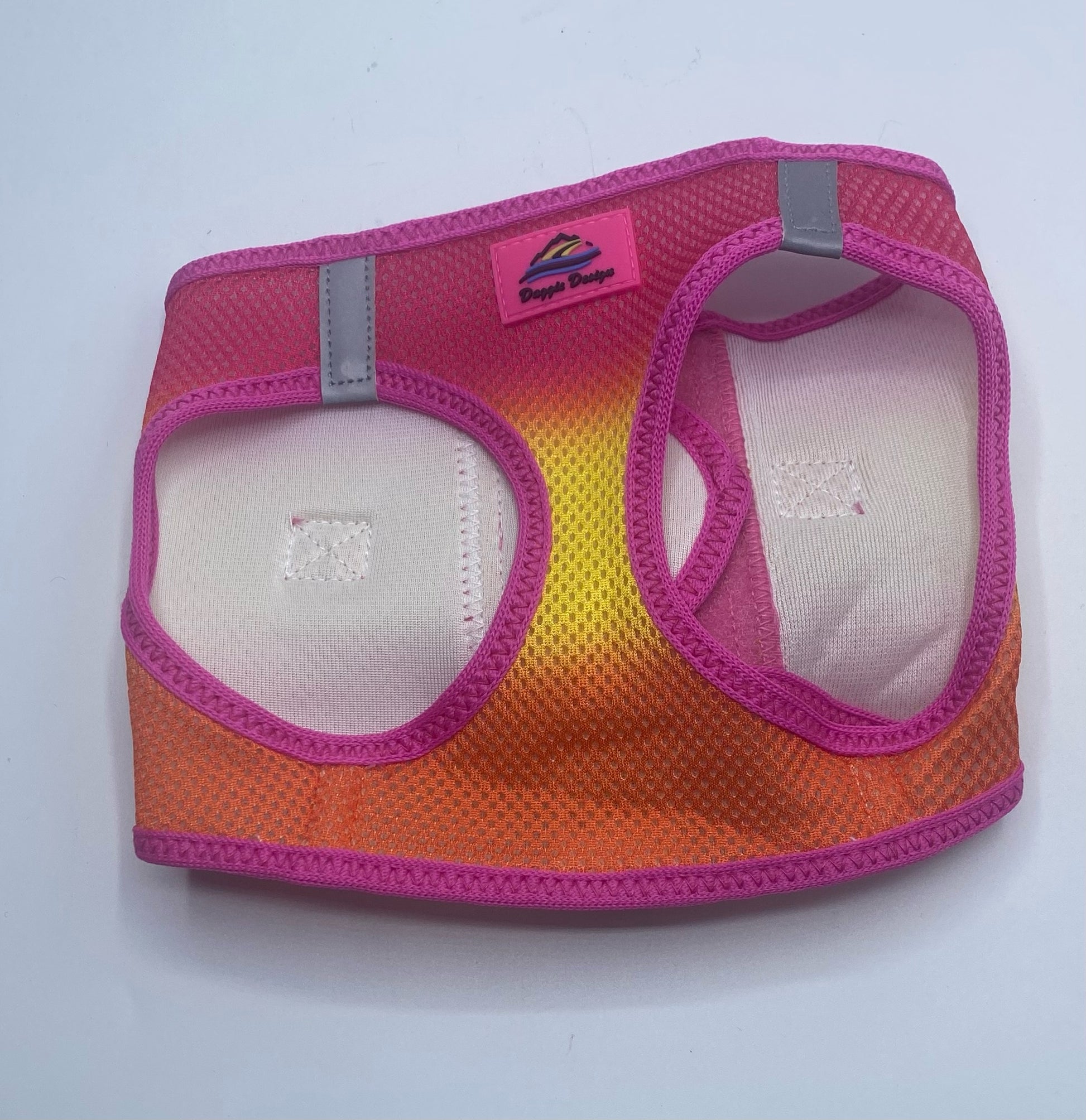 American River Choke Free Dog Harness - Raspberry Pink & Orange.