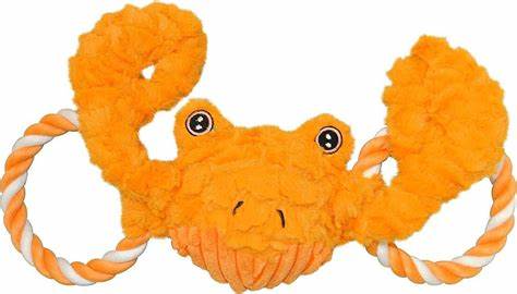Jolly Pets Tug-a-Mals Crab Dog Toy.