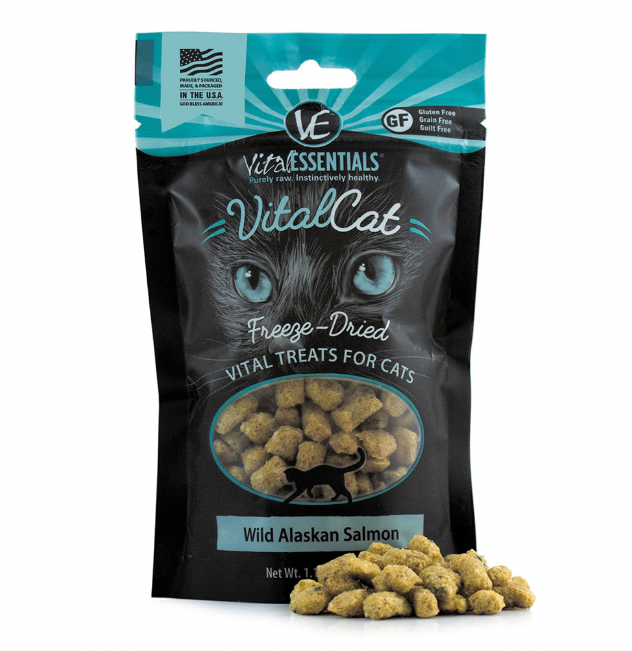 Vital Cat® Freeze-Dried Wild Alaskan Salmon Cat Treats, 1.1 oz by Vital Essentials.