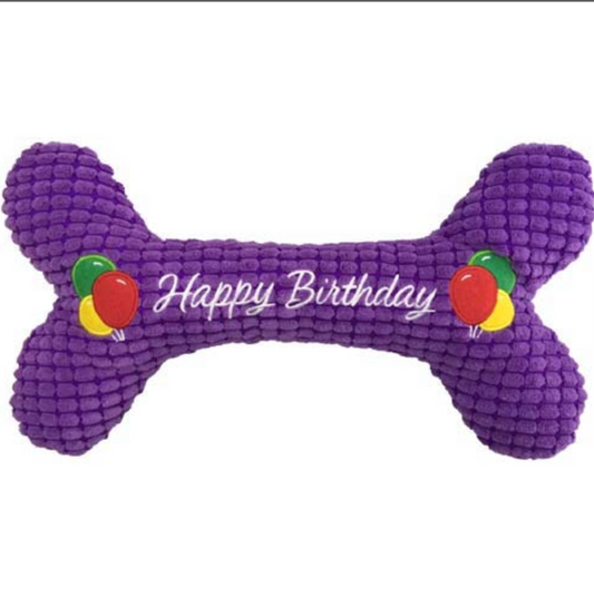 16" Happy Birthday Bone Dog Toy