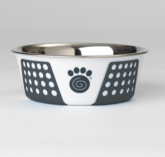 Fiji Pet Bowl, white/navy blue.