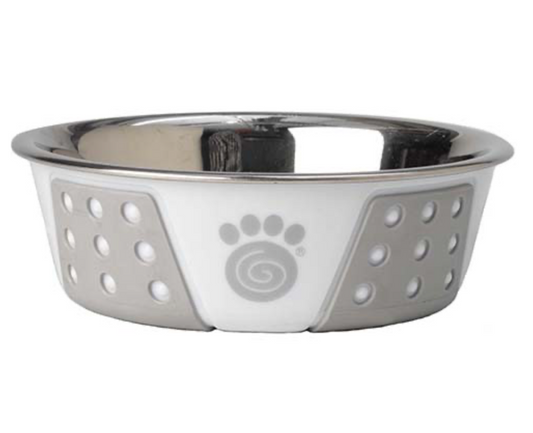 Fiji Pet Bowl, White/Light Gray